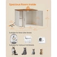 thumbnail image 6 of Feandrea Cat Litter Box Enclosure, Hidden Cat Washroom with Power Outlet, Barn Doors, 39.4 x 26.8 x 31.5 inch, Cloud White and Rustic Brown, 6 of 7