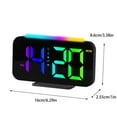 thumbnail image 5 of HBBKVI Digital Clock with RGB Nightlight, 5-Level Brightness Auto Dimming Alarm Clock for Home Office, 12/24H Display Snooze Alarm Clock, Black, 5 of 7