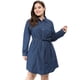 thumbnail image 2 of Vestido Camisero De MezclilPor EnciDe RodilCon Mangas Largas Tallas Grandes PaMujer Azul XL, 2 of 6