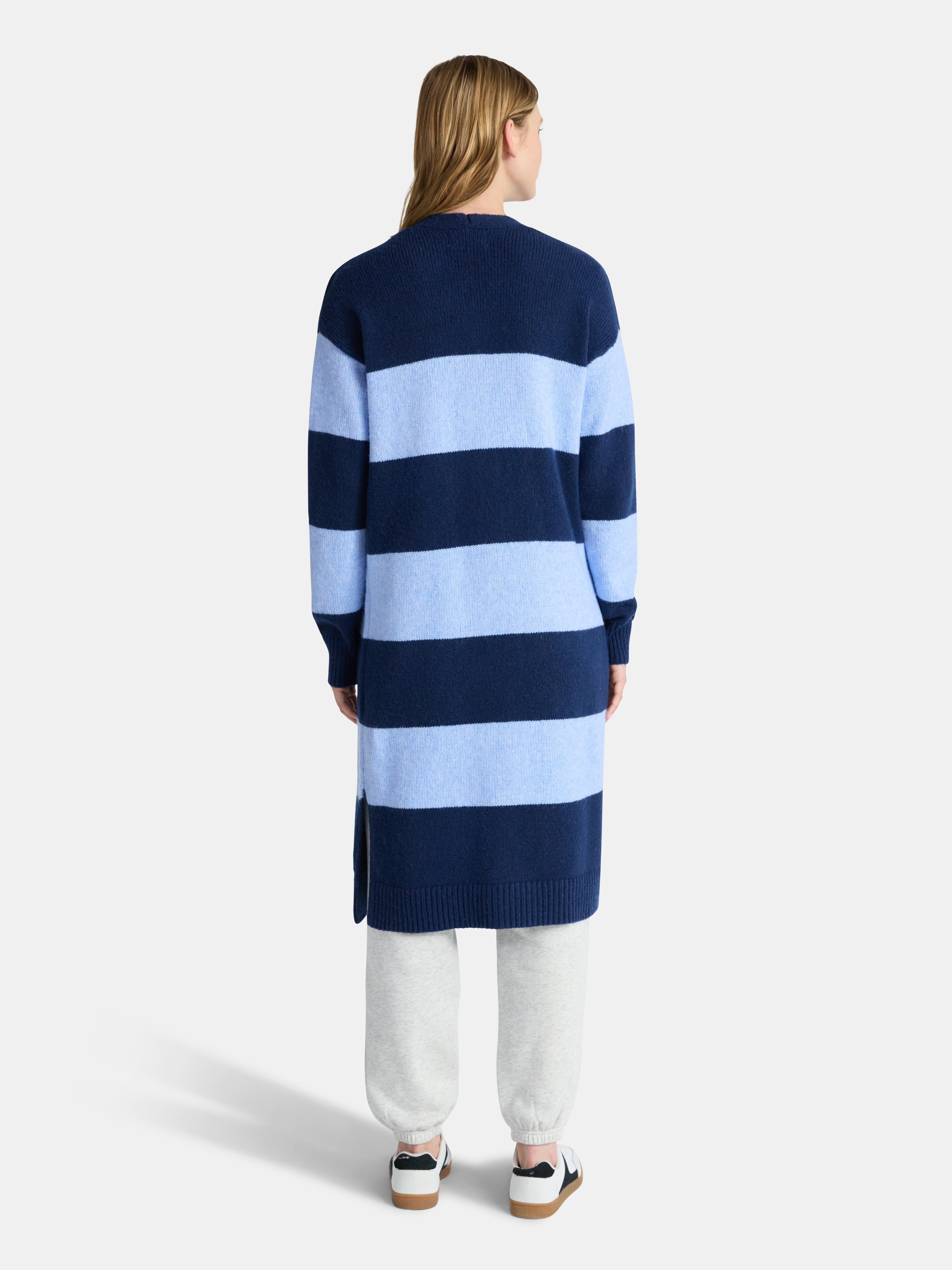 No Boundaries Striped Open Front Duster, Women’s