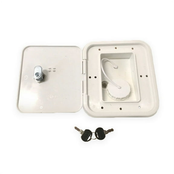 Universal Valterra White Gravity Water Hatch Fill Dish Lock Keys RV Trailer 2002BU