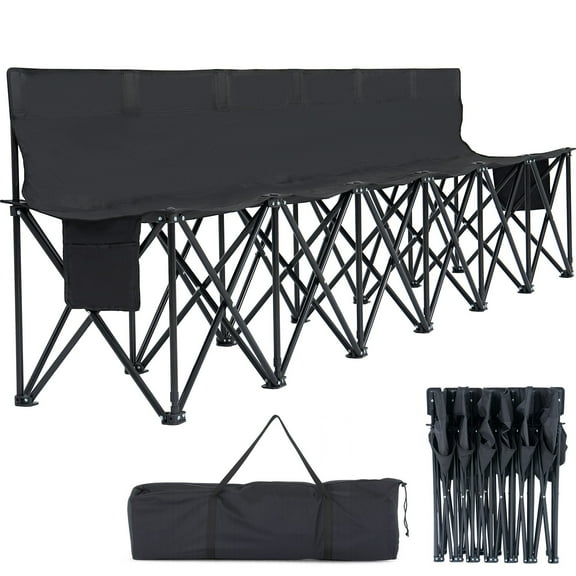 MOPHOTO 6 Seats Portable Folding Soccer Benches for Team Sideline Bench Chair