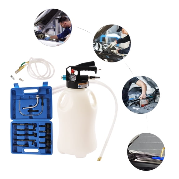 Brake Bleeder Kit with Fluid Extractor, 13pcs ATF Adapters, Self-Locking Connector, Flow Control Valve for Vehicle Transmission Oil Change