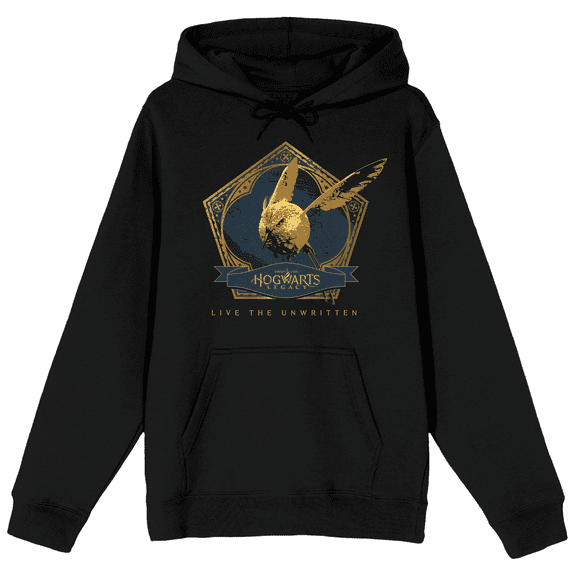 Hogwarts Legacy Bird Live The Unwritten Long Sleeve Men's Black Hooded Sweatshirt-3XL