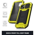 thumbnail image 3 of for iPhone 13 Case,Aluminum Metal Silicone Built-in Kickstand Shockproof Military Heavy Duty Sturdy Protector Cover Rugged Metal Hard Case for iPhone 13 6.1 inch(Yellow), 3 of 15