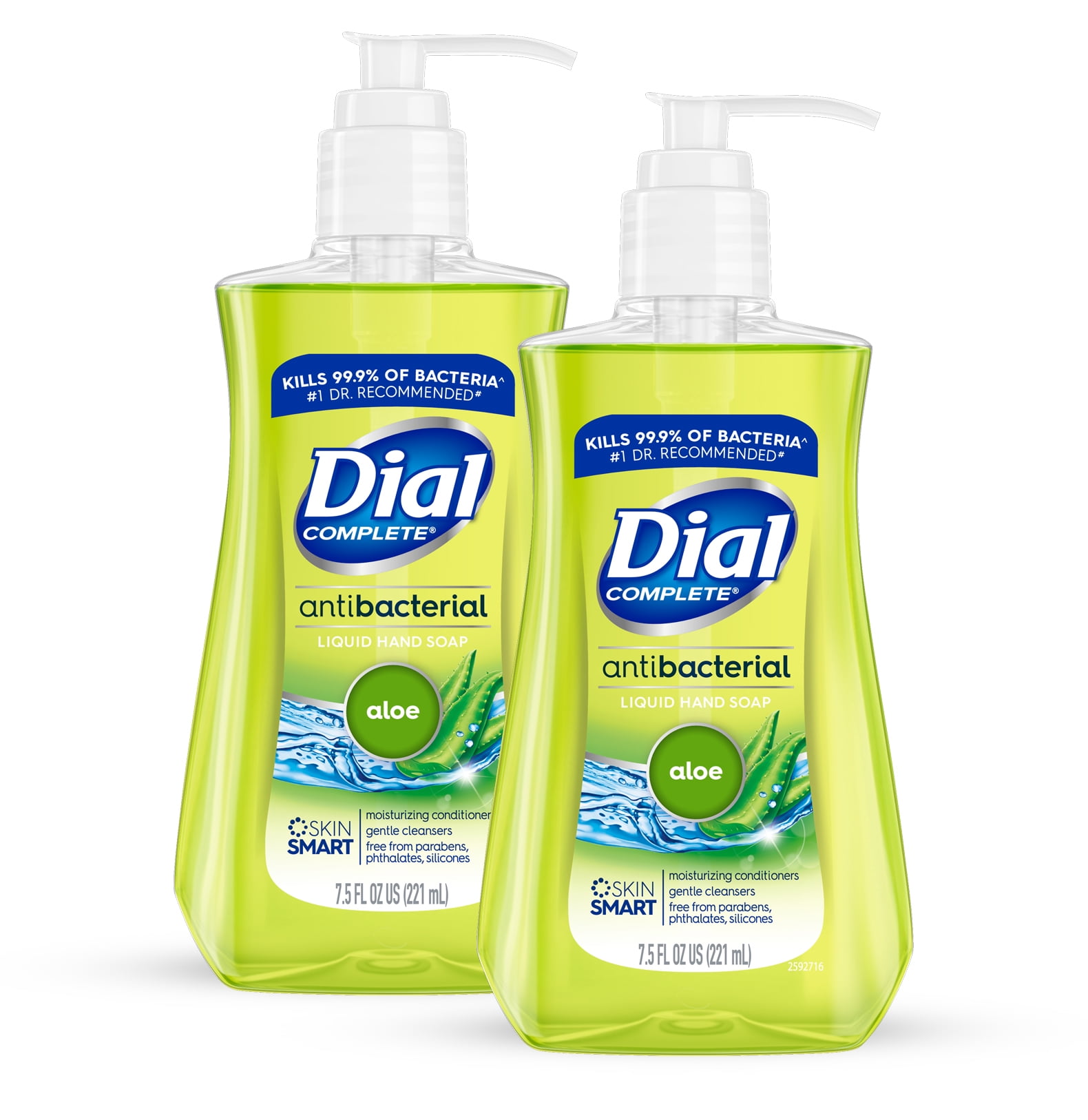 Dial Antibacterial Liquid Hand Soap, Aloe, 7.5 Ounce (Pack of 2