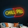 thumbnail image 5 of Handmadetneonsign Chill Pill Neon Sign, Chill Pill LED Light, Bar Party Pub Text Quote Neon Light, 5 of 5
