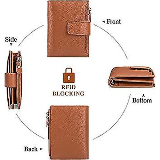 Pomelo Best Petit Portefeuille Femme Protection RFID - Mini Portefeuille Cuir PU Bleu Marine Imprimé