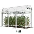 thumbnail image 2 of Outsunny Walk-in Tunnel Greenhouse with 8 Roll-Up Doors, Hoop House Greenhouse with Galvanized Steel Frame, Clear, 2 of 9