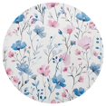 thumbnail image 2 of Round Grid Placemat ,One Sizex1, Round Placemat, PVC Plate Mat，15.4 Inch Non-Slip and Heat Resistant, Table Placemat, Dining Room Placemat Blue Pink Flowers, 2 of 7