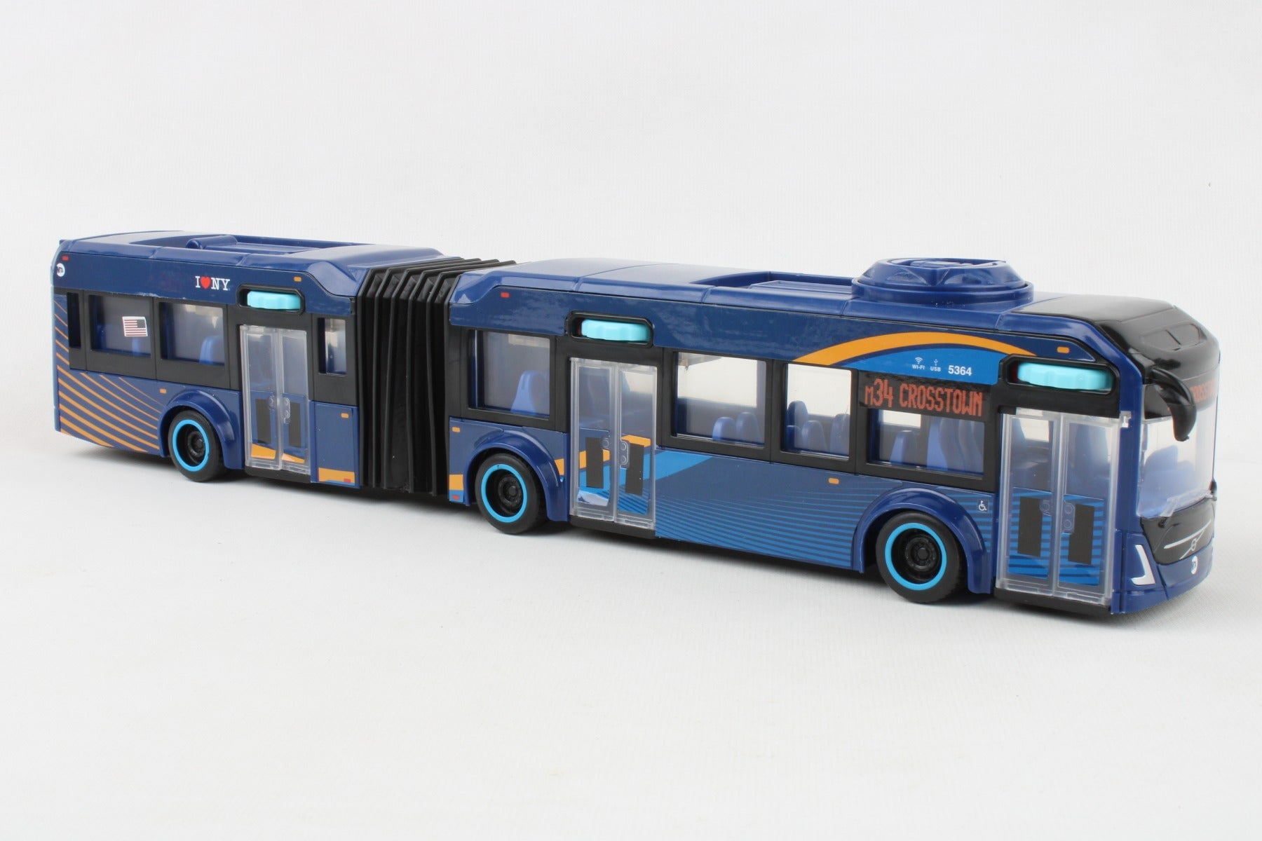 MTA Models Volvo Articulated Bus Toy, 1:43 Scale, Paint Scheme