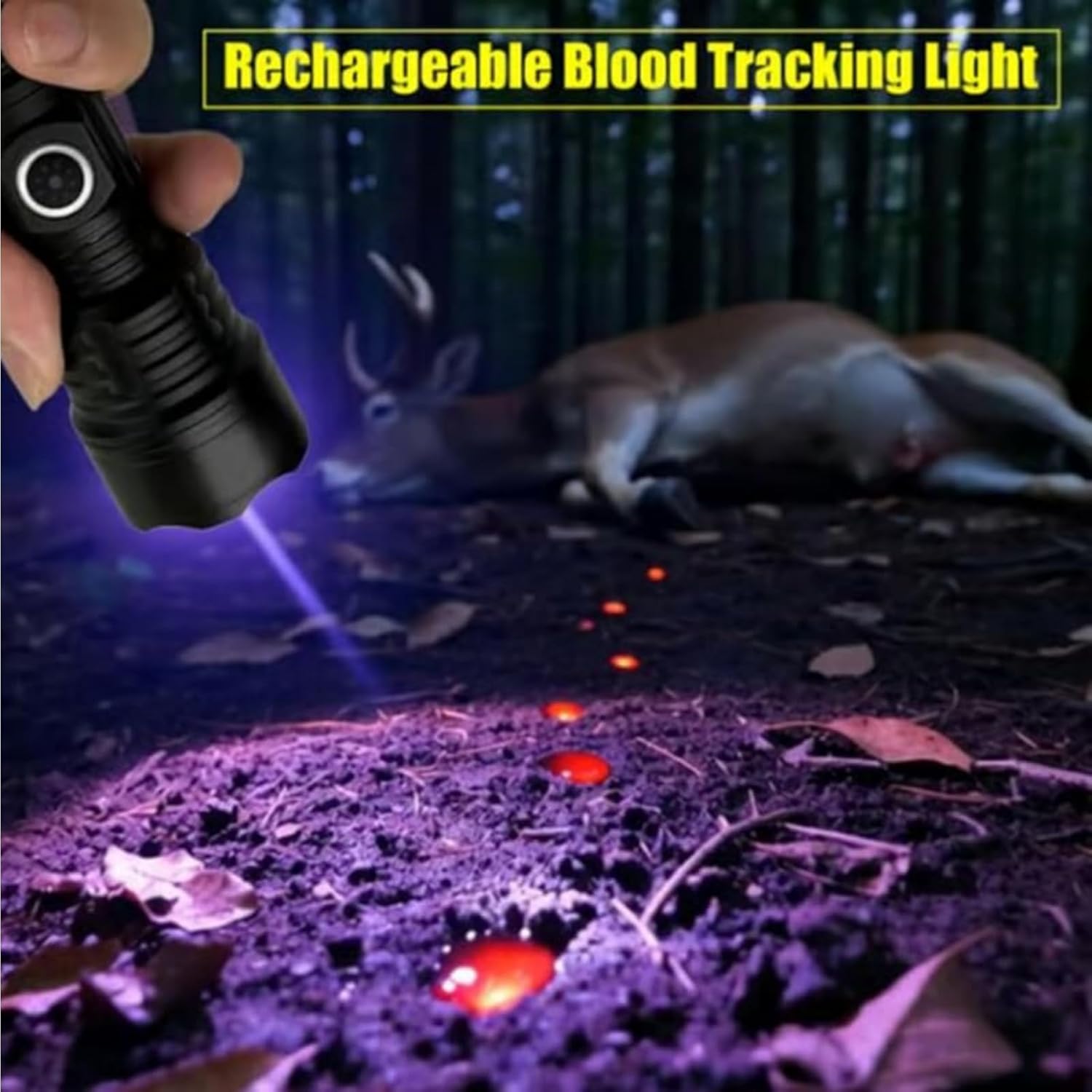 2000 Lumens Rechargeable Blood Tracking Light for Night Hunting, Blood Tracking Flashlight