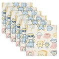 thumbnail image 2 of Iauyy Satin Napkins Set of 4- Blue Beige Food DIY Printing Decoration Cloth Napkin- Easy Care for Home/Party, 2 of 8
