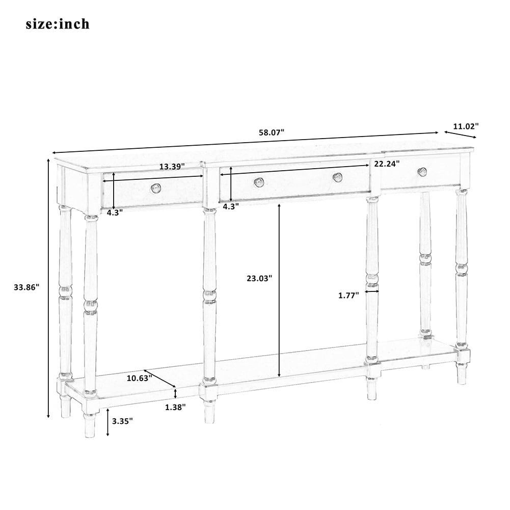 Lowestbest Modern Console Table, Solid Wood Entryway Hall Table with Storage Shelf and Drawer (White+Brown) Lowestbest Modern Console Table, Solid Wood Entryway Hall Table with Storage Shelf and Drawer (White+Brown)
