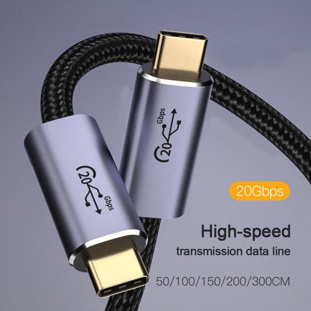 Cable Tipo C 20Gbps 8K 60Hz PD 100W Tipo-C Cable para teléfono móvil USB3.2 Cables para computadora portátil (0,5 m)
