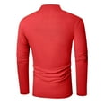 thumbnail image 3 of Fabrcox Long Sleeve Men's Polo Shirts Solid Color Turn-Down Collar Fashion Pullover Basic Casual Button Polo Shirts Red XL, 3 of 3