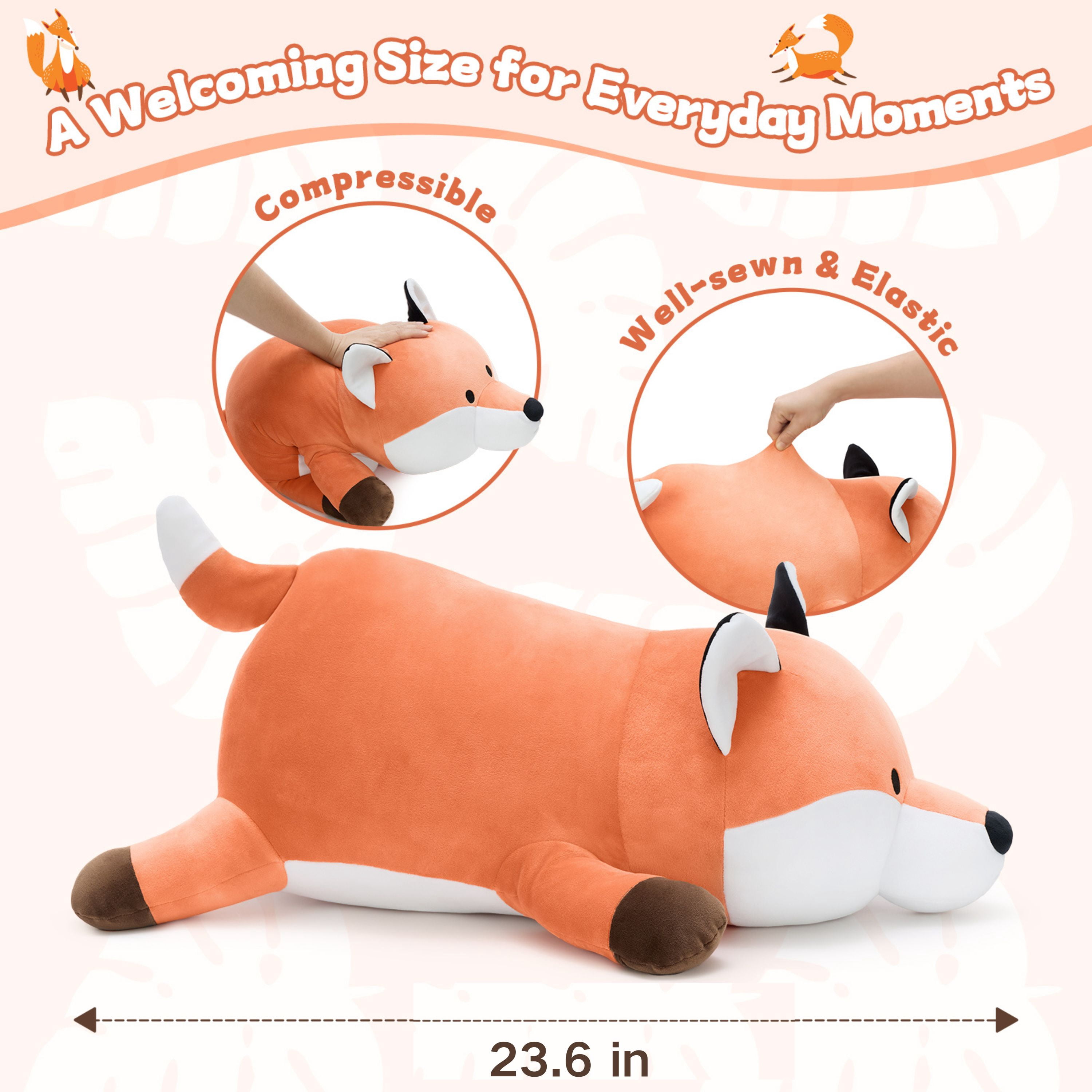 Tezituor 23.6'' Fox Stuffed Animal Giant Stuffed Animal Fox Body Pillow
