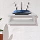 thumbnail image 5 of Estante elegante para decodificador y enrutador para almacenamiento en la sala de estar, diseño compacto, soporte de pared para TV blanco, 5 of 8
