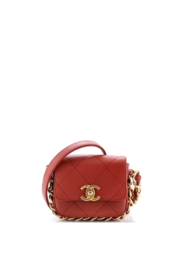 Pre-Owned Framing Chain Flap Bag Quilted Calfskin Mini By Rebag