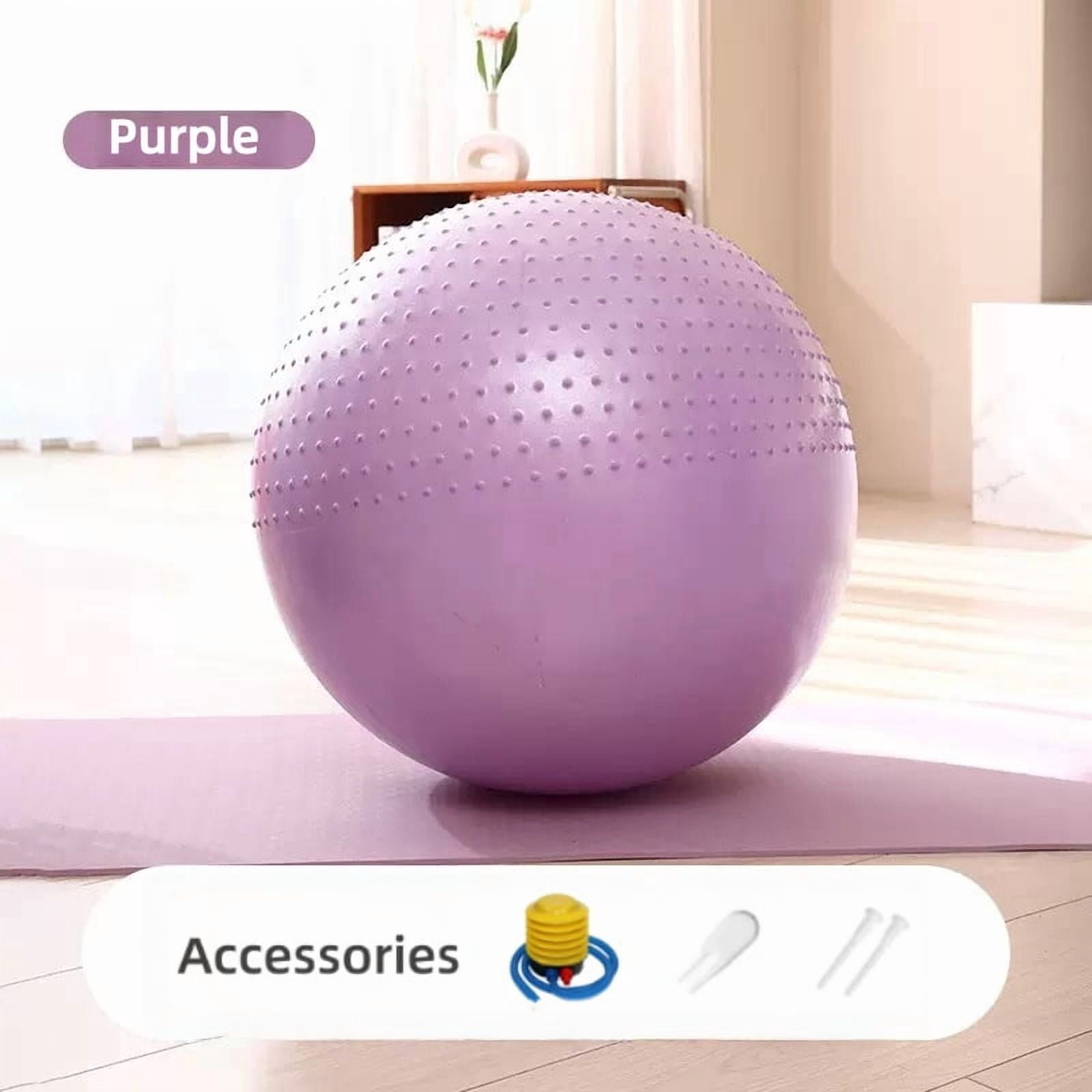 Innotech SC 65 cm (25.5 Inch) 2-in-1 Massage & Yoga Exercise Ball with Pump, Anti-Burst Stability Ball for Fitness, Pregnancy, Office Chair & Balance Training, Purple