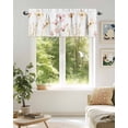 thumbnail image 6 of Pink Beige Flowers Valances for Windows Spring Floral Valance Rod Pocket Light Filtering Short Window Treatments Curtains for Kitchen Bathroom Living Room Bedroom, 1 Panel, 42 x 18 Inch, 6 of 7