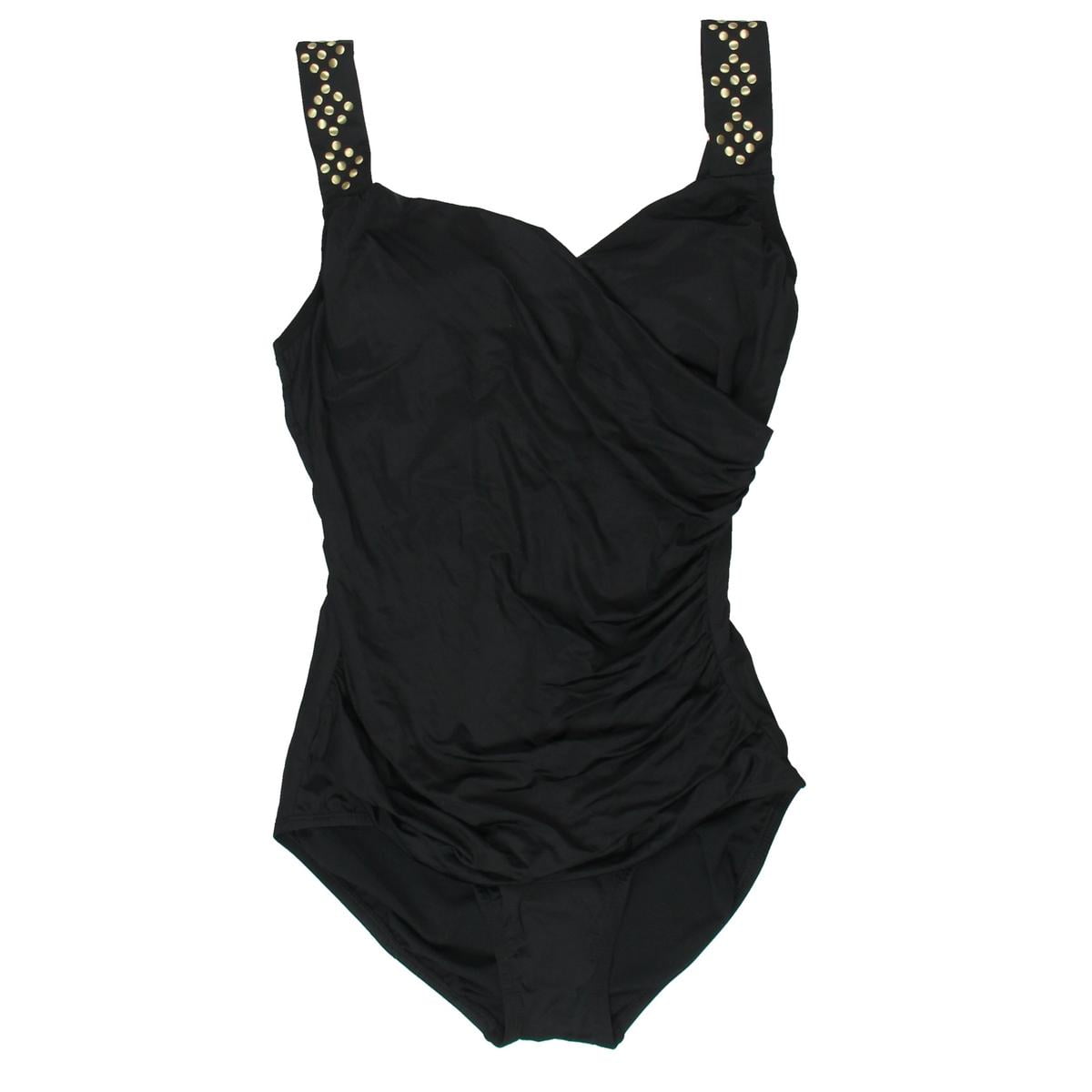 Jantzen Jantzen 7017 Solid Draped Surplice One Piece Swimsuit