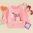 thumbnail image 2 of Okbabeha Toddler Baby Girl Birthday Outfit Embroidery Sweatshirt Crewneck Long Sleeve Pullover Shirt Spring Fall Clothes, 2 of 7