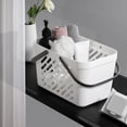 thumbnail image 5 of Small Plastic Storage Basket with Handle, Portable White Household Organizer Bin and Sundries Storage, Mini Shopping Tote for Kitchen and Bathroom Use, 5 of 6