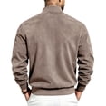 thumbnail image 6 of FRSASU Men's Suede Bomber Jacket Zip‑Up Stand Collar Long Sleeve Casual Lightweight Outerwear with Side Pockets Brown, 6 of 7