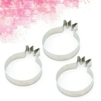 Soimiss Stainless Steel Cookie Cutter Pomegranate Shape Silver 3 Pcs