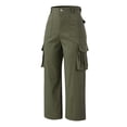 thumbnail image 4 of Gibobby Pantalones tipo cargo para mujer petite casual Pantalones cargo de corte recto ajustables Pantalones de senderismo holgados de cintura alta con bolsillo(Verde,XL), 4 of 5
