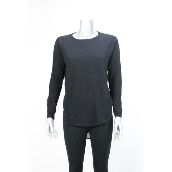 Made For Impulse Womens Black Long-Sleeve Sheer-Paneled Top XS