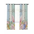 thumbnail image 7 of Easter Blackout Curtains for Bedroom, Spring Rabbit Ear Eggs Floral Butterfly Wooden Thermal Insulated Kitchen Drapes with Grommets, Light Blocking Window Treatment, 2 Panels 52" x 63", 7 of 7