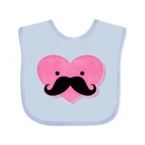 Inktastic Kawaii Mustache Heart Girls Baby Bib