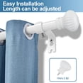 thumbnail image 2 of Urbanest Single Curtain Rod with 8 Clip Rings & Decorative Fluted Ball Finials – Classic Metal Window Drapery Rod Set, Heavy-Duty & Adjustable, 5/8" Diameter, 28" to 48", Glossy White, 2 of 7