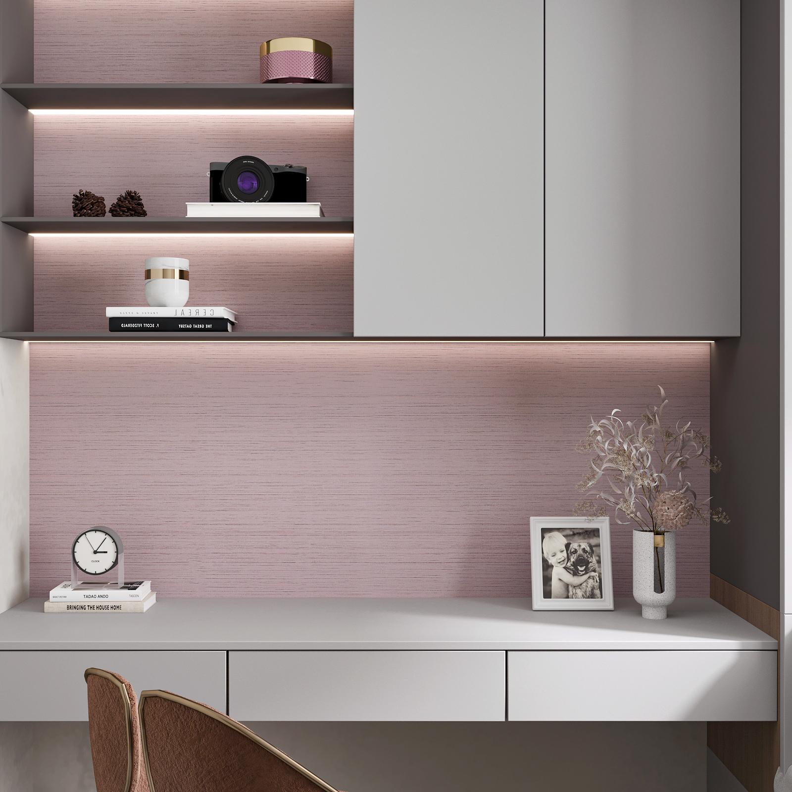 CHIHUT 17.7"x236" Light Pink Wallpaper Grasscloth Textured Peel and Stick Wallpaper Adhesive Vinyl