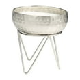 thumbnail image 5 of CosmoLiving by Cosmopolitan Silver Metal Campfire Scented Hammered 30 oz 3 Wick Candle with White Wax, 5 of 7