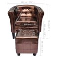 thumbnail image 5 of vidaXL Tub Chair with Footstool Faux Leather Lounge Arm Chair Multi Colors, 5 of 5