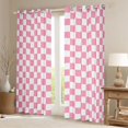 thumbnail image 2 of Homewish Geometric Plaid Black Out Curtains For Teens Boys Girls,Pink White Curtains Pack of 2 (42x63 Each),Vintage Aesthetic Bedroom Curtains,Super Cozy Room Decor, 2 of 6