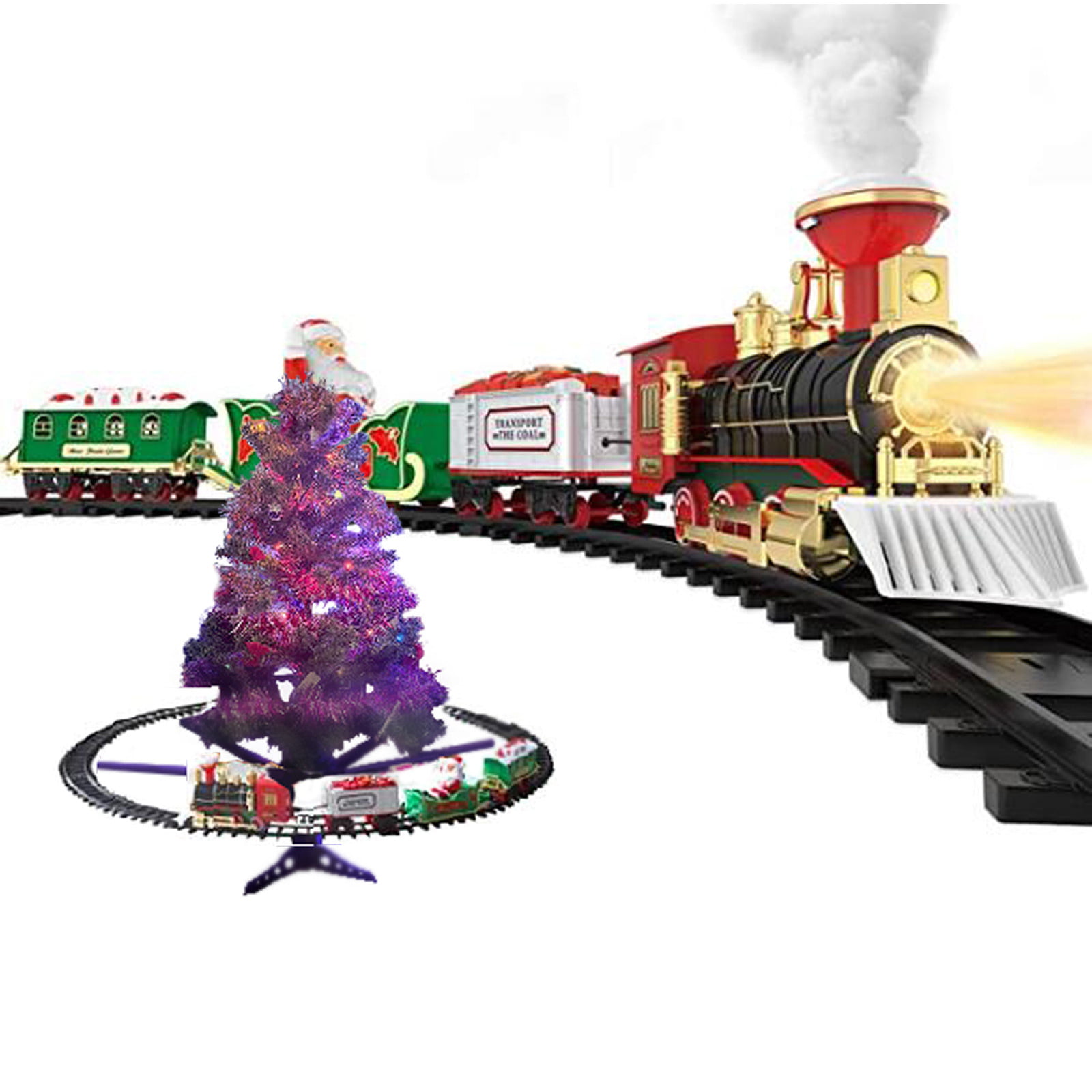 Luxury Electric Christmas Train Tracks Set LED Musical Kids Toy Gift Tree Decor 