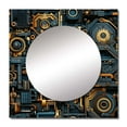 thumbnail image 2 of Designart "Industrial Elegance In Gold And Teal" 0 Square Mirror Wall Decor Modern - Large Gold Square Bathroom Mirror - Square Printed Wall Mirror Art, 2 of 5