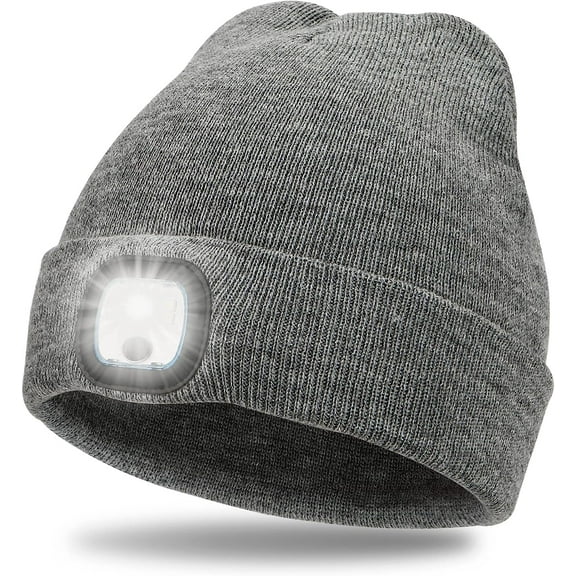 MAMOWEAR Winter Beanie Hat with Light, Headlamp Winter LED Hat Light, Gifts for Father Men Dad Husband Caps