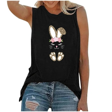 

YFPWM Tops for Women 2022 Trendy Summer Tops Sequin Tops Fringe Tops Corset Tops Easter Sleeveless Print Sweatshirts