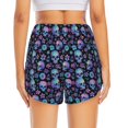 thumbnail image 2 of Lsque Skull Flower Blue Printed Women's Running Shorts with Liner Pockets,Elastic Quick Dry Workout Athletic Gym Yoga Shorts,Womens High Waist Shorts-X-Large, 2 of 9