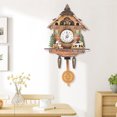 Germany Forest Clock Wooden Wall Clock Set With Pendulum Black US