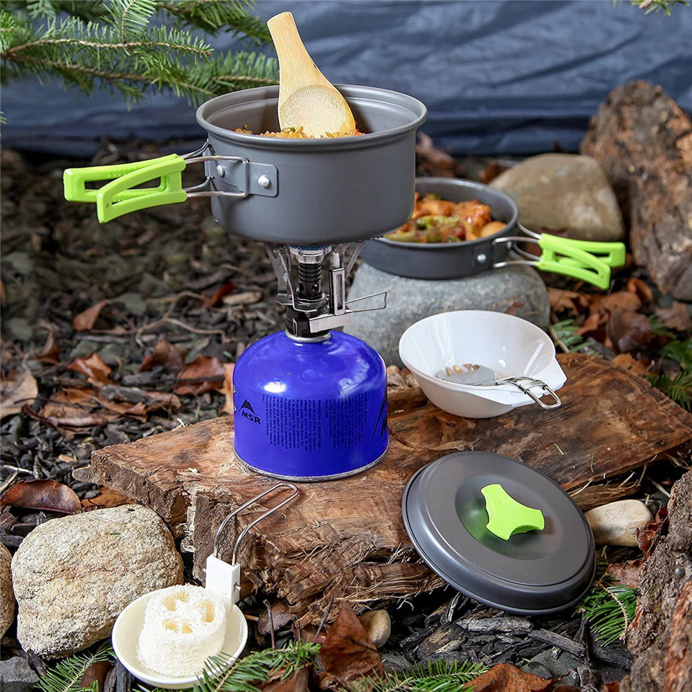 Outdoor Camping Portable Tableware Fry Pan Pot Cooking Travel Picnic Set - image 5 of 8