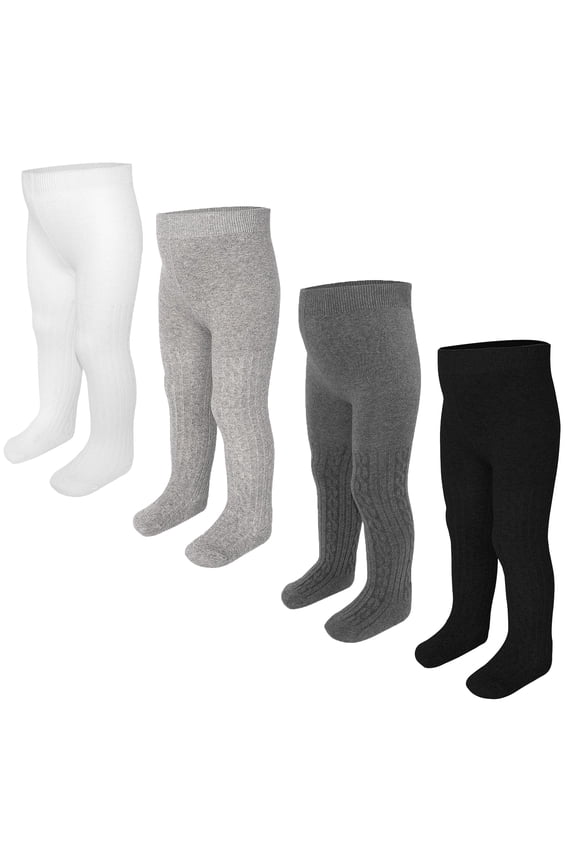 Toddler Girls Cotton Tights Baby Black White Gray Legging Pantyhose Stocking for 6 Months to 6 Years