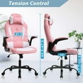 thumbnail image 7 of Dkelincs PC Gaming Chair Ergonomic Office Chair with Lumbar Support Flip Up Arms Headrest Adjustable Computer Desk Chair for Adults, Pink, 7 of 7