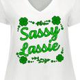 thumbnail image 4 of Inktastic Sassy Lassy with Green 4 Leaf Clovers Women's Plus Size V-Neck T-Shirt, 4 of 5