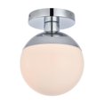 thumbnail image 7 of Eclipse 1 Light Chrome Flush Mount With Frosted White Glass, 7 of 7